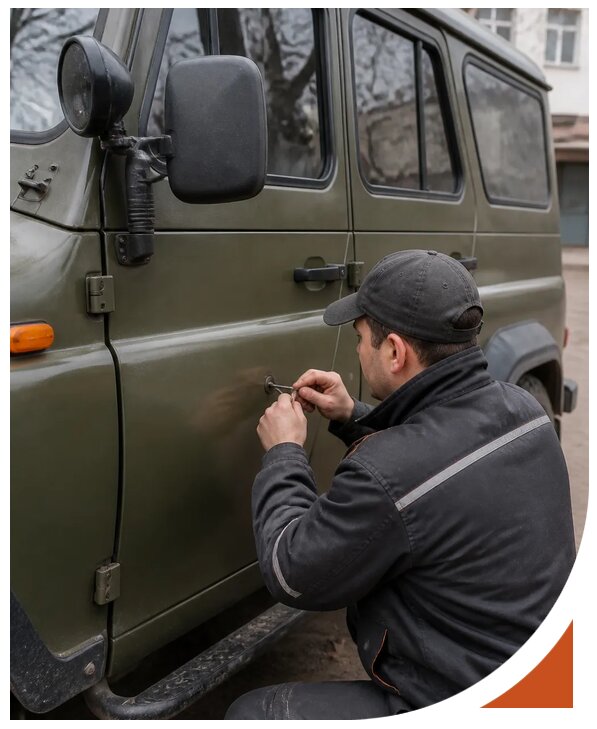 Профессиональное вскрытие автомобиля УАЗ без повреждений в Елизове